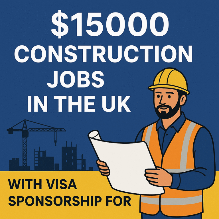 $15000 Construction Jobs in the UK with Visa Sponsorship for Foreigners